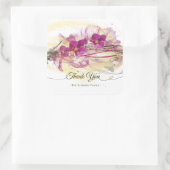 Sticker Carré Orchidées violettes Calligraphie de l'art Abstrait (Sac)