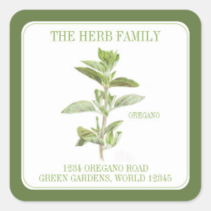 Sticker Carré OREGANO FRAIS Petits Carrés - Vert