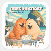 Sticker Carré OREGON • Chowder de Cannon Beach (Devant)