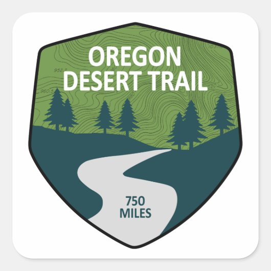 Sticker Carré Oregon Desert Trail (Devant)