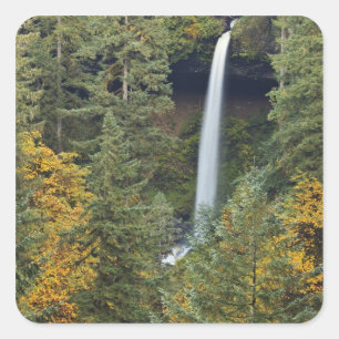 Sticker Carré Oregon, parc d'État de Silver Falls, North Falls