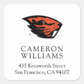 Sticker Carré Oregon State Beavers | Tête de castor (Devant)