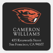 Sticker Carré Oregon State Beavers | Tête de castor (Devant)