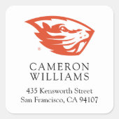Sticker Carré Oregon State Beavers | Tête de castor (Devant)