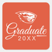 Sticker Carré Oregon State Beavers | Tête de castor (Devant)