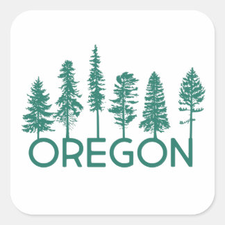 Sticker Carré Oregon Trees