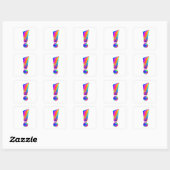Sticker Carré Oreiller jeté double face point d'exclamation Ques (Feuille)