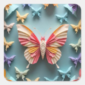 Sticker Carré Origami papillon (Devant)