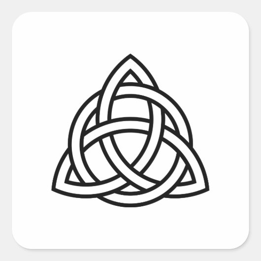 Sticker Carré Original Celtic Triquetra Knot black icon (Devant)
