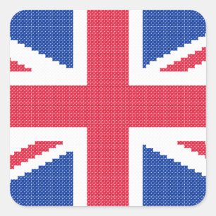 Sticker Carré Original cross-stitch design Union Jack