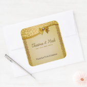 Sticker Carré Ornate Elegant Retro Fleurs Abstraites et feuilles (Enveloppe)