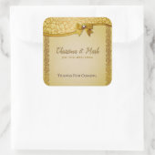 Sticker Carré Ornate Elegant Retro Fleurs Abstraites et feuilles (Sac)