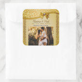 Sticker Carré Ornate Elegant Retro Fleurs Abstraites et Feuilles (Sac)