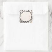 Sticker Carré Orné Illustré Dessiné à la Main (Sac)