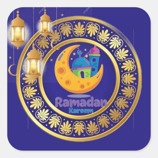 Sticker Carré Ornement du Ramadan (Devant)