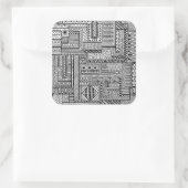 Sticker Carré Ornement ethnique (Sac)