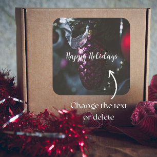 Sticker Carré Ornements de Noël en glamour foncé