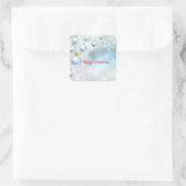 Sticker Carré ornements de noël et flocons de neige (Sac)