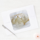 Sticker Carré Ornements en or de vacances (Enveloppe)