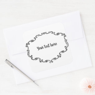 Sticker Carré Orner le cadre Vintage Ajouter du texte