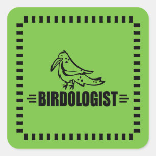 Sticker Carré Ornithologue drôle d'oiseau Ornithologie Observati