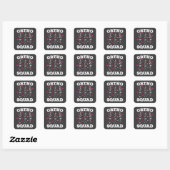 Sticker Carré Ortho Squad Danser Squelette Valentine (Feuille)