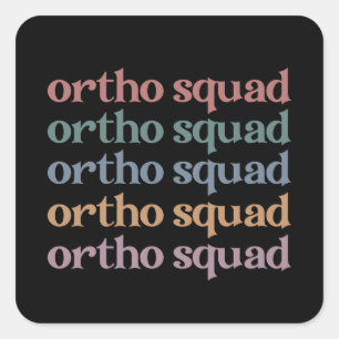 Sticker Carré Ortho Squad Orthodontiste Orthopédie Infirmière Ca