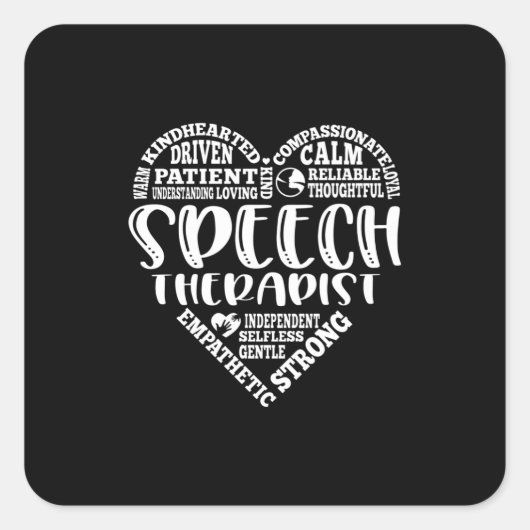 Sticker Carré orthophoniste, orthophonie, ST (Devant)