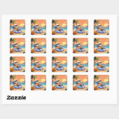 Sticker Carré Os Bones de Beach Bum (Feuille)