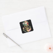 Sticker Carré Os Et Fleurs (Enveloppe)