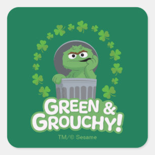 Sticker Carré Oscar   Green & Grouchy !