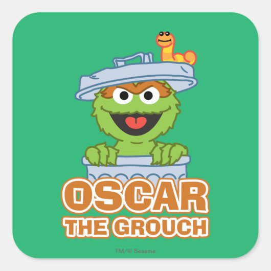 Sticker Carré Oscar the Grouch Classic Style (Devant)