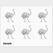 Sticker Carré Ostrich inspiré (Feuille)