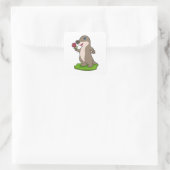 Sticker Carré Otter à fleurs (Sac)