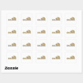Sticker Carré Otter flottante mignonne (Feuille)