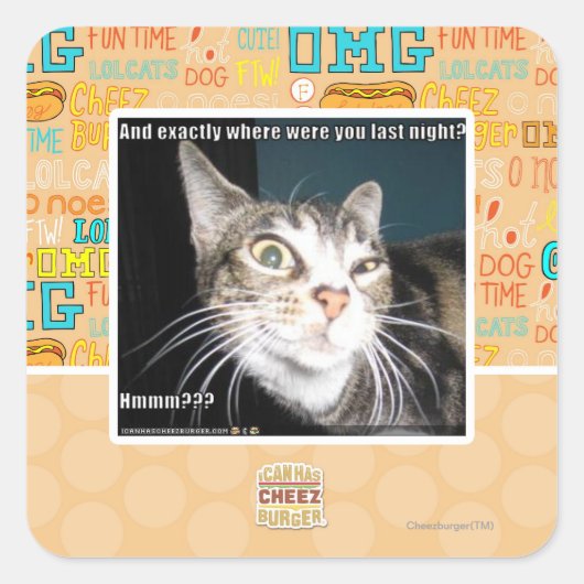 Sticker Carré Où étais-tu ? (Devant)