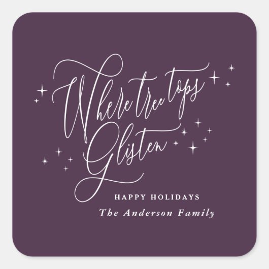Sticker Carré Où les cimes d'arbres gardent Noël (Devant)