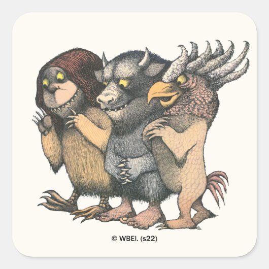 Sticker Carré Où sont les monstres | Créatures (Devant)