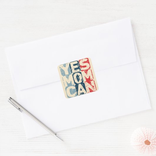 Sticker Carré Oui Maman Peut (Enveloppe)