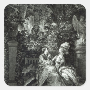 Sticker Carré Oui ou Non ? 1781, gravée par N. Thomas