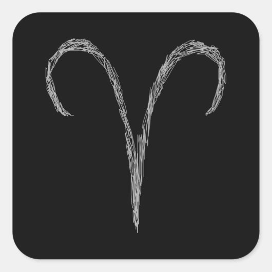 Sticker Carré Oui. Panneau astrologie zodiaque. Noir. (Devant)