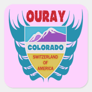 Sticker Carré Ouray, le Colorado