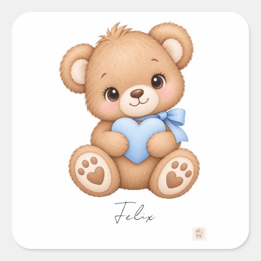 Sticker Carré Ours (Devant)
