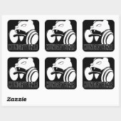 Sticker Carré Ours affamé (Feuille)