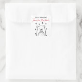 Sticker Carré Ours blanc en vacances en forêt (Sac)
