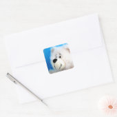 Sticker Carré Ours bleu (Enveloppe)