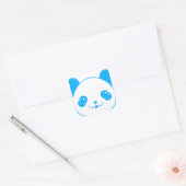 Sticker Carré Ours bleu Kawaii Panda (Enveloppe)