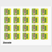 Sticker Carré Ours Boo-Boo mignon (Feuille)