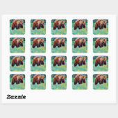 Sticker Carré Ours Brown (Feuille)