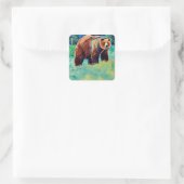 Sticker Carré Ours Brown (Sac)